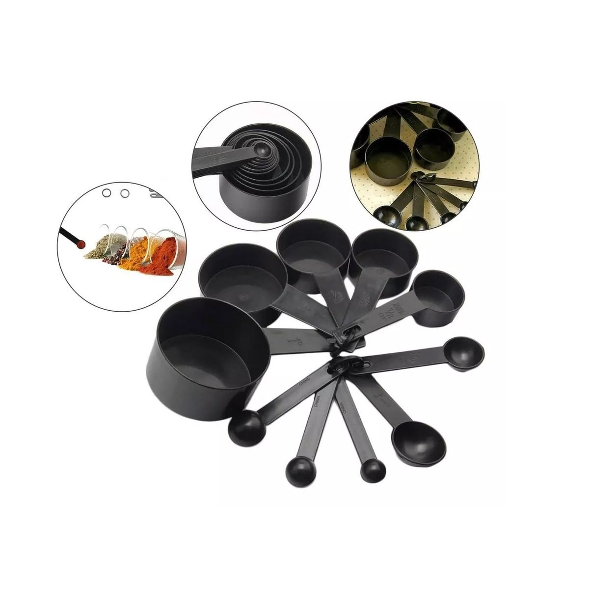 GENERICO - Set Tazas Cucharas Medidoras Reposteria Cocina Inoxidable