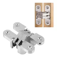 KUANGYE - Bisagra Invisible Oculta Para Puerta 25mm Cromo Satín