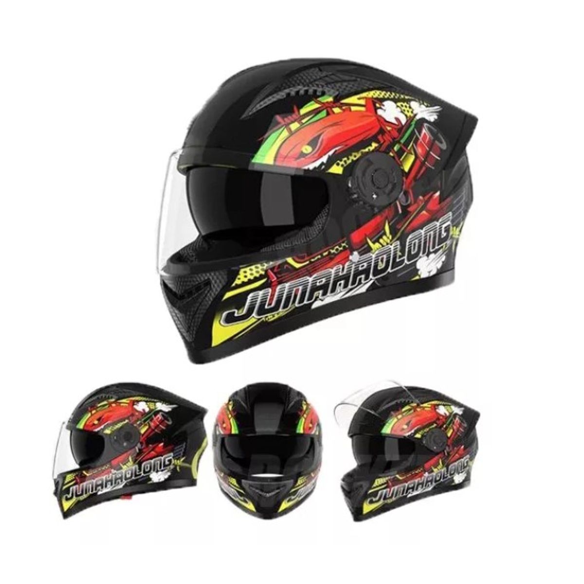 GENERICO - Casco Abatibles Motos Motocicleta Visor Doble Antivaho Hd
