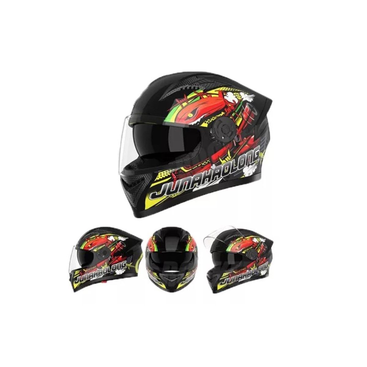 GENERICO - Casco Abatibles Motos Motocicleta Visor Doble Antivaho Hd