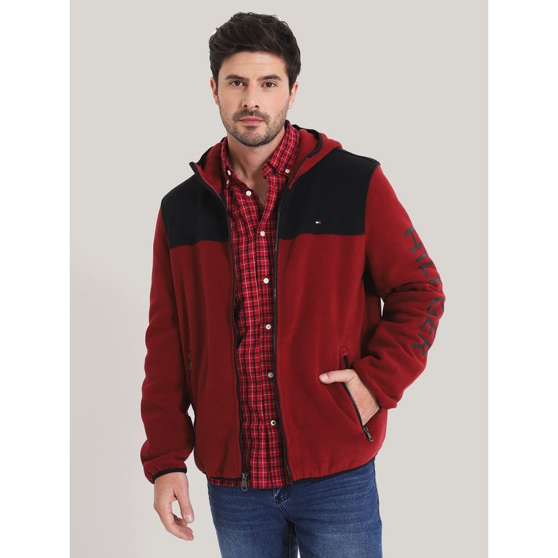 TOMMY HILFIGER - POLERÓN HOODIE DE POLAR CON CIERRE BURDEO TOMMY HILFIGER