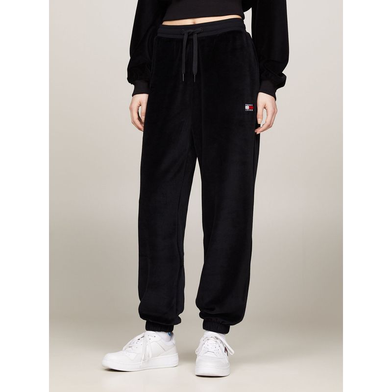 TOMMY HILFIGER - JOGGERS DE VELOUR RELAXED NEGRO TOMMY JEANS