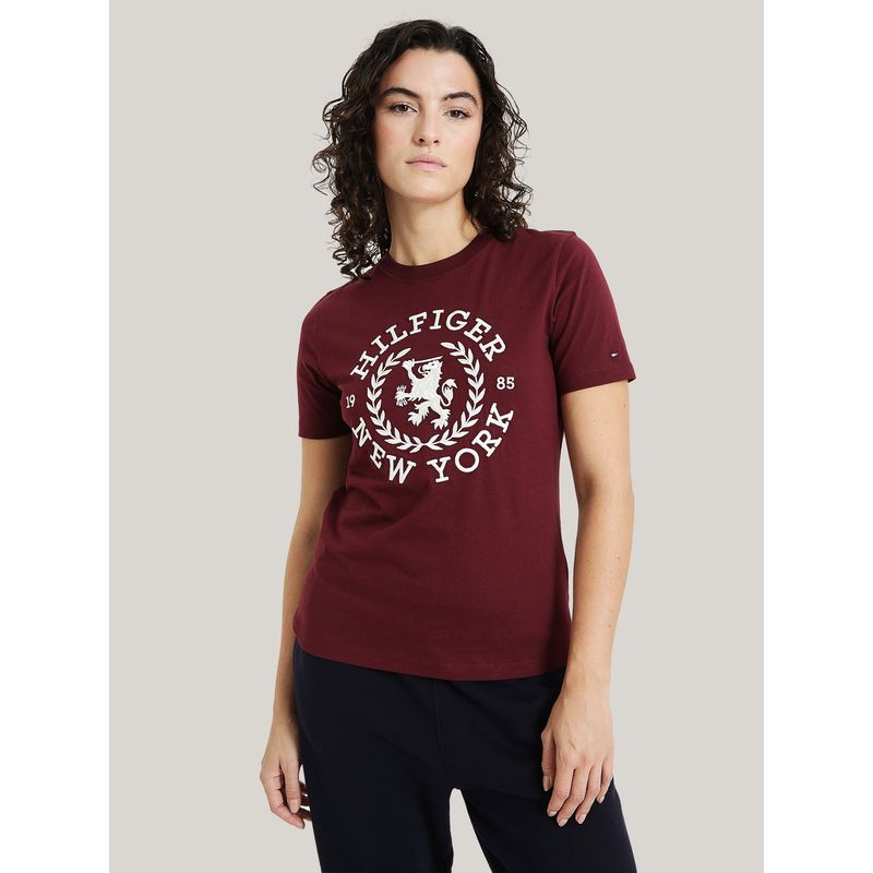 TOMMY HILFIGER - POLERA REGULAR FIT LOGO CREST BURDEO TOMMY HILFIGER