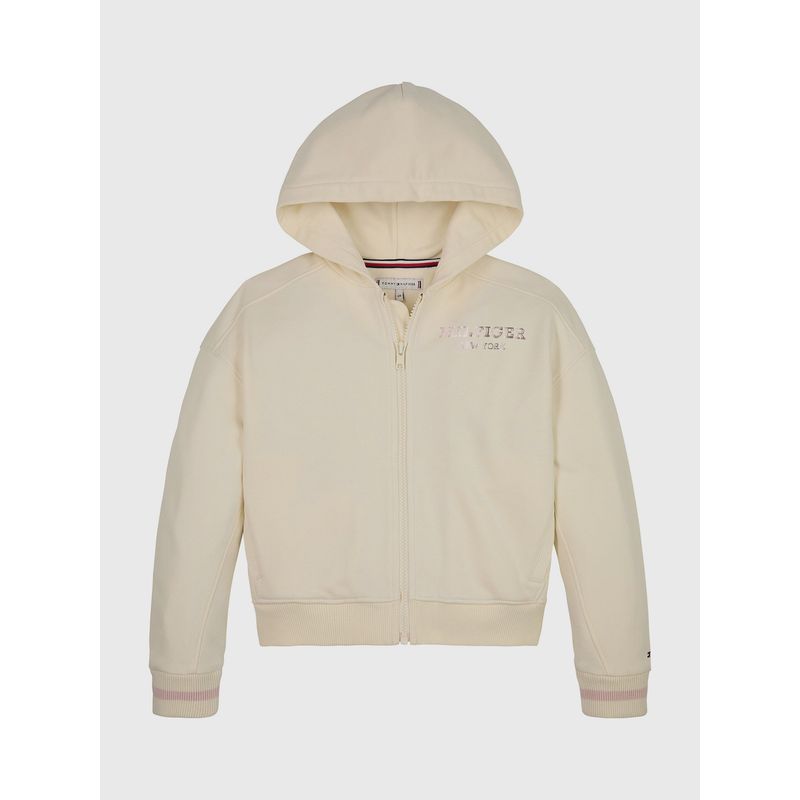 TOMMY HILFIGER - POLERÓN HOODIE MONOTYPE CON LOGO BEIGE TOMMY HILFIGER