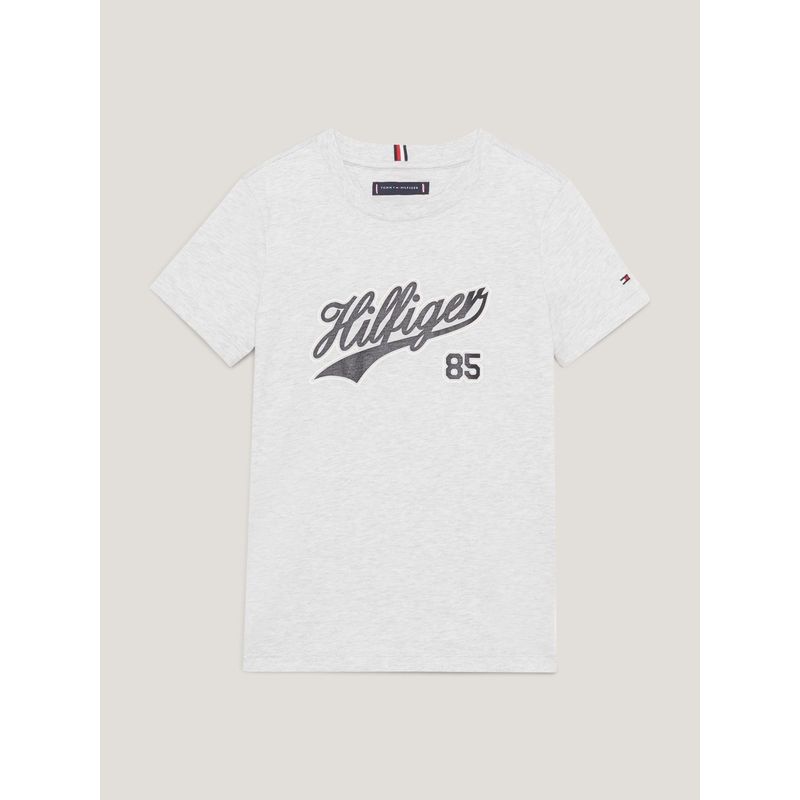 TOMMY HILFIGER - POLERA CON LOGO SCRIPT GRIS TOMMY HILFIGER