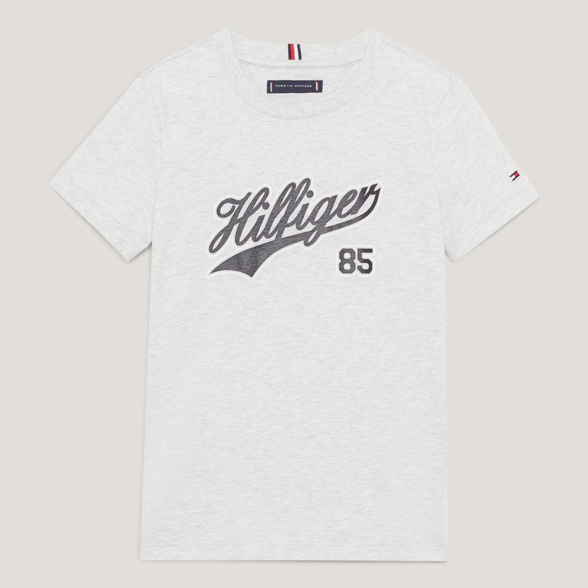 TOMMY HILFIGER - POLERA CON LOGO SCRIPT GRIS TOMMY HILFIGER