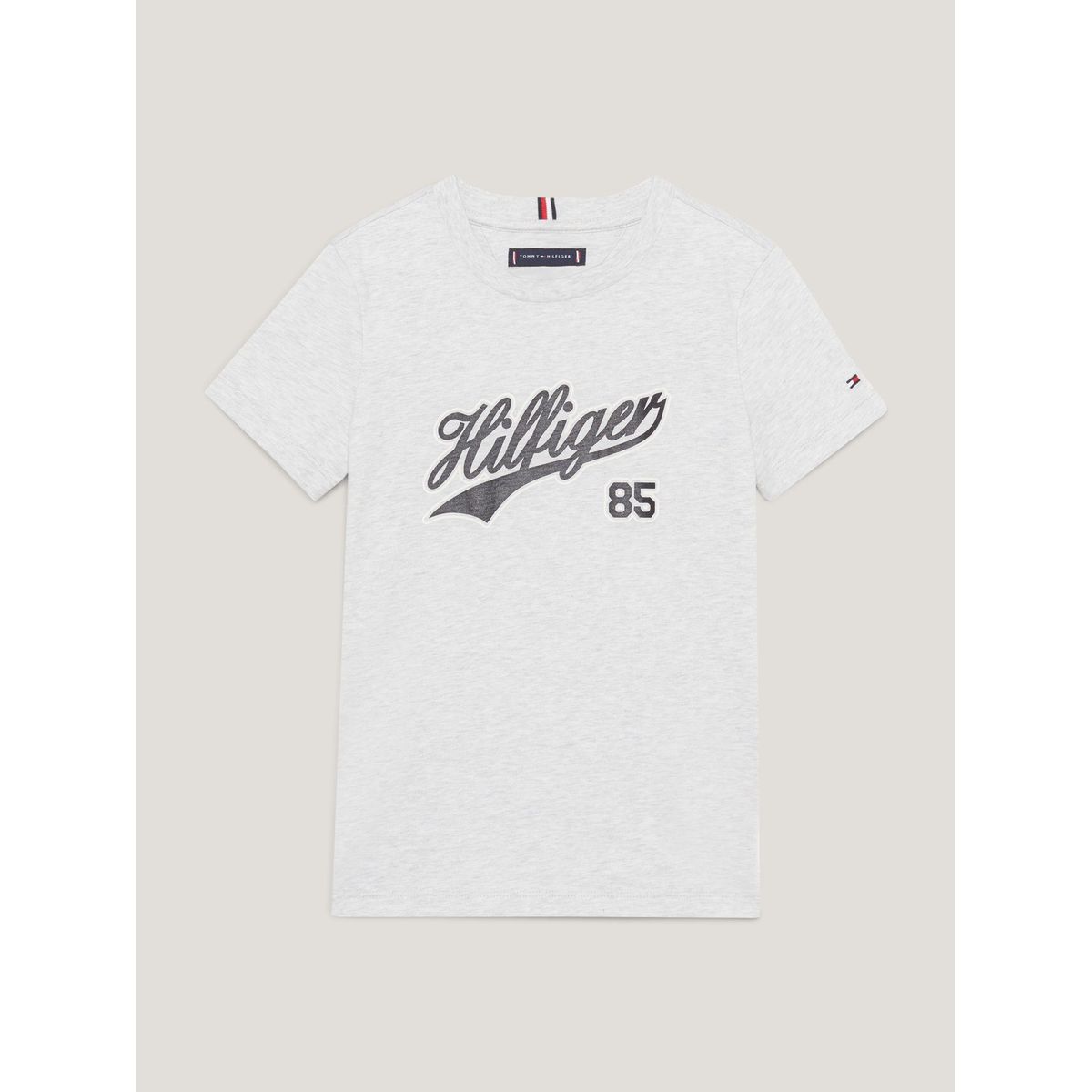 TOMMY HILFIGER - POLERA CON LOGO SCRIPT GRIS TOMMY HILFIGER