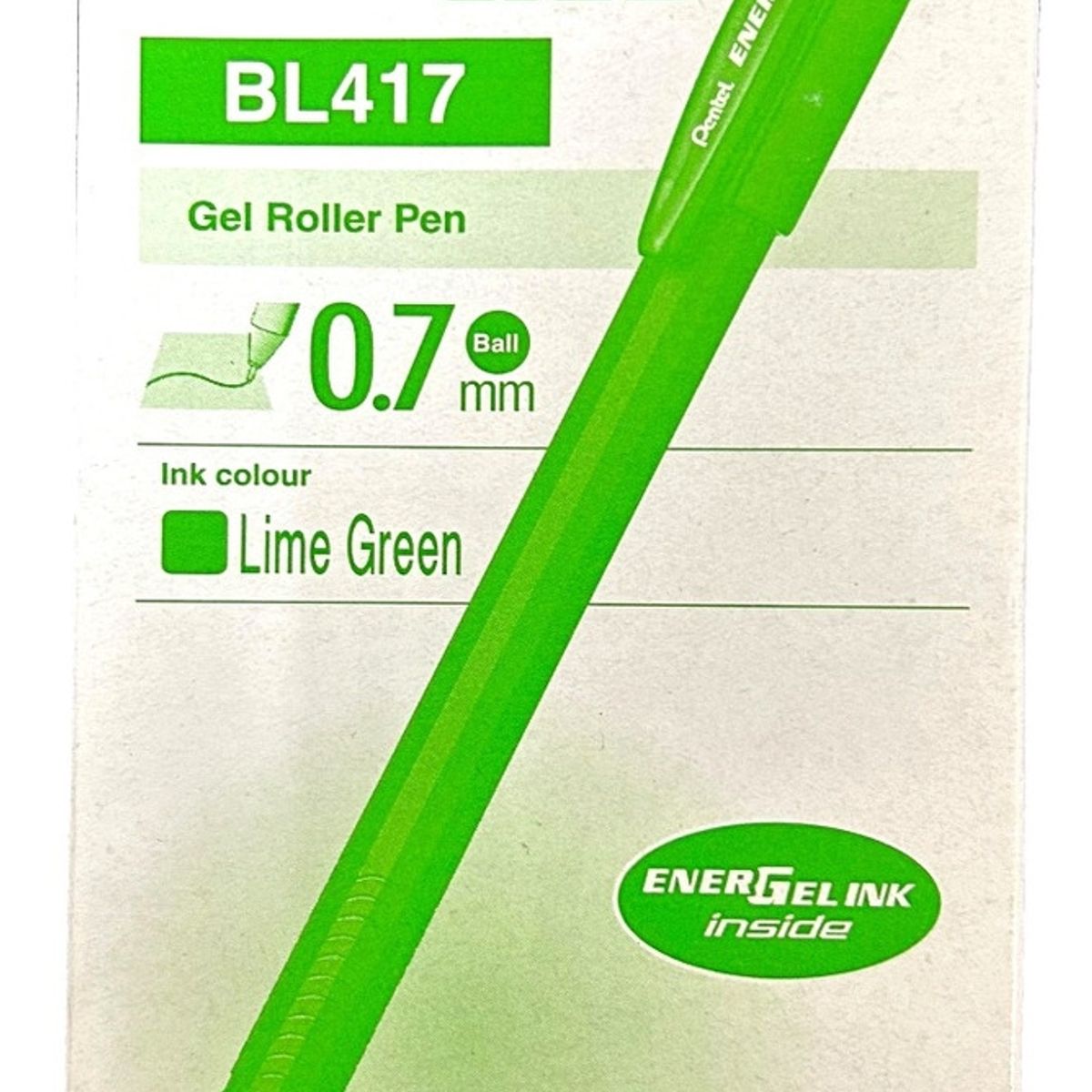 PENTEL - Roller  Lapiz Gel Pentel Makkuro 07mm Verde Claro - 12u