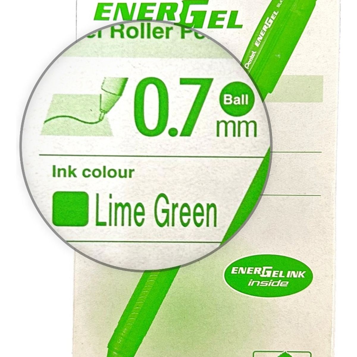 PENTEL - Roller  Lapiz Gel Pentel Makkuro 07mm Verde Claro - 12u