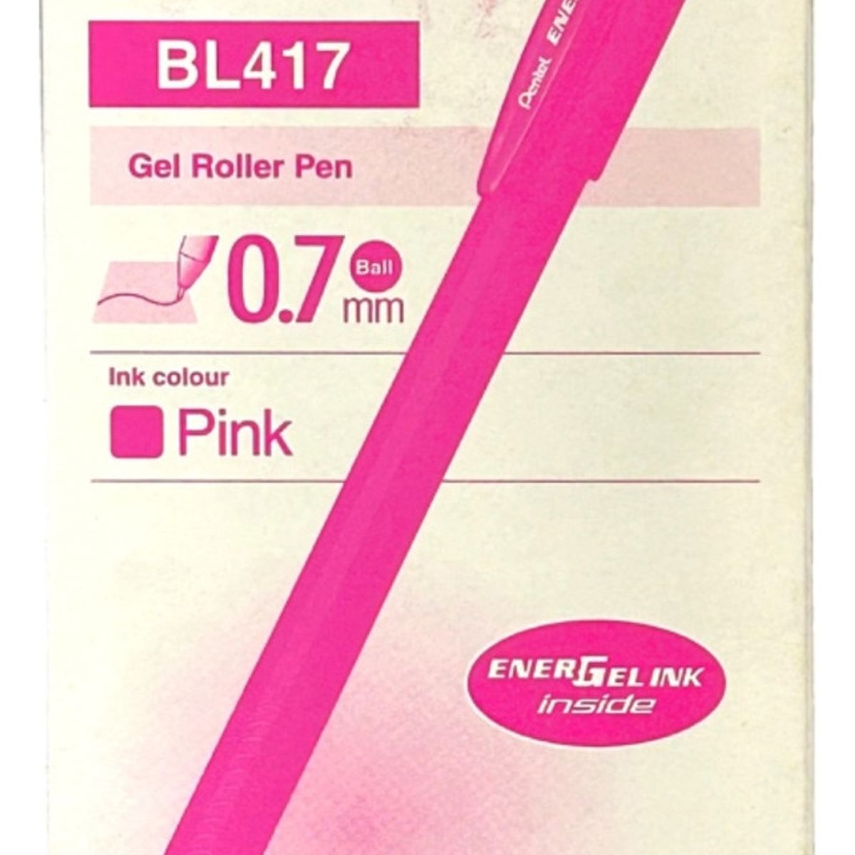 PENTEL - Roller  Lapiz Gel Pentel Makkuro 07mm Rosado - 12un
