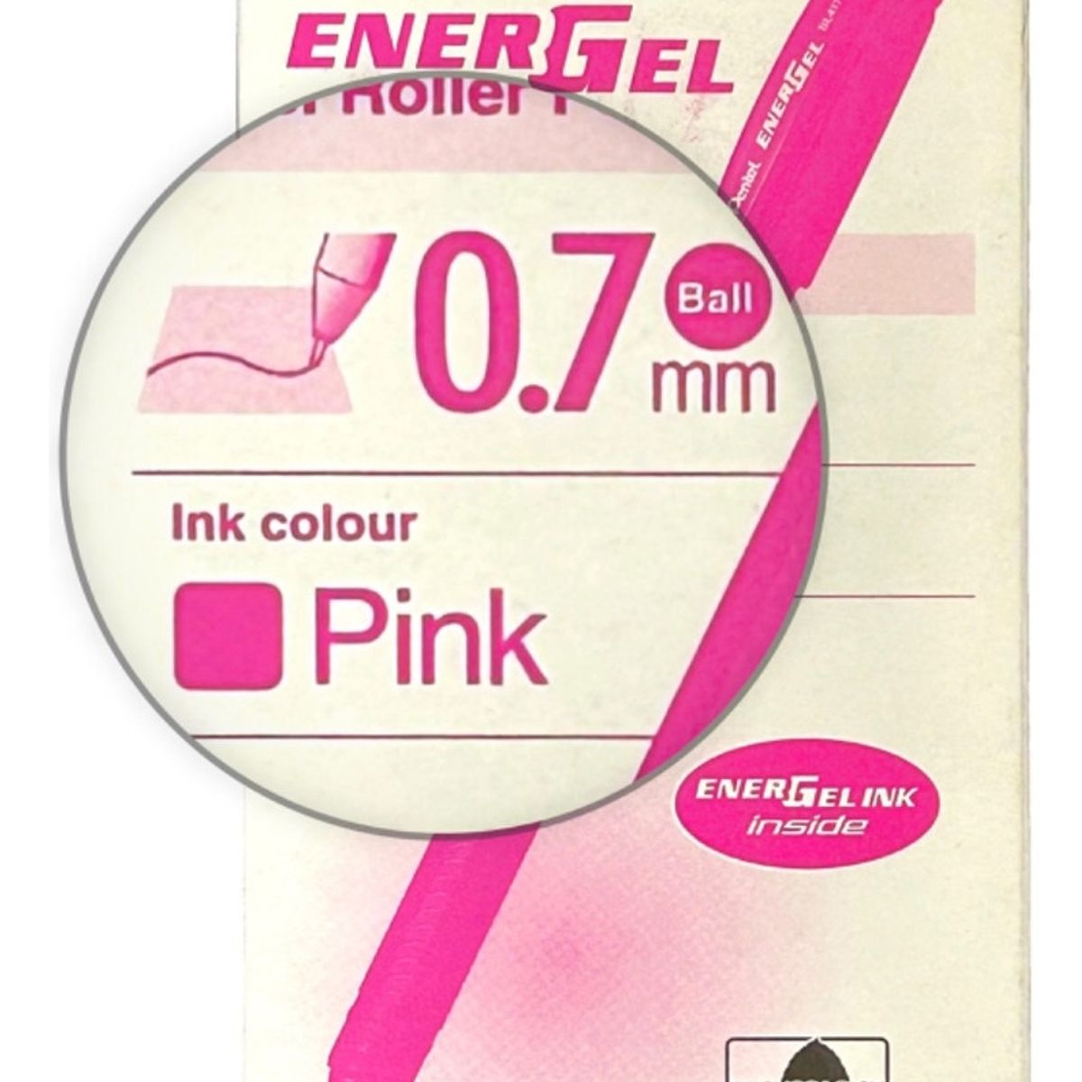 PENTEL - Roller  Lapiz Gel Pentel Makkuro 07mm Rosado - 12un