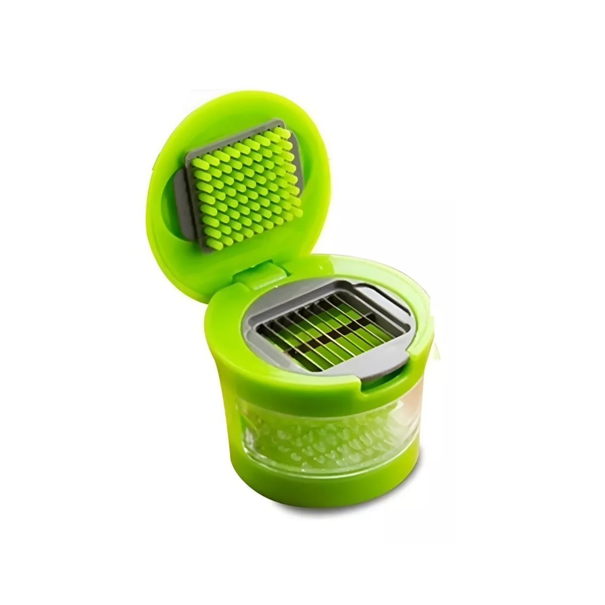GENERICO - Picador Rebanador Pequeño de Ajo Manual Con Compartimiento.