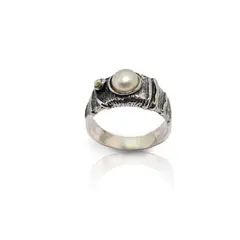 ANDREA COGGIOLA JOYAS - Anillo Indra Perla De Río Plata Fina 925