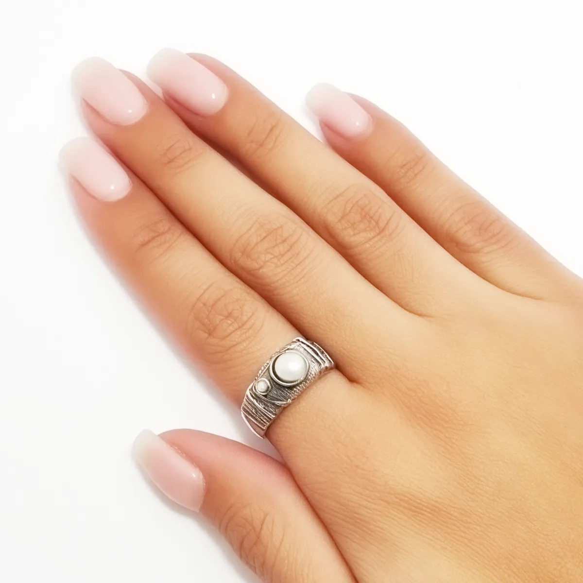 ANDREA COGGIOLA JOYAS - Anillo Indra Perla De Río Plata Fina 925