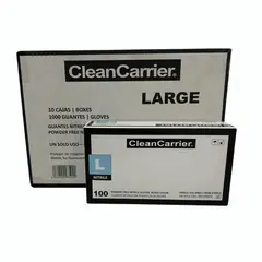 CLEANCARRIER - Pack 10 Cajas Guantes Nitrilo Negro - Talla L