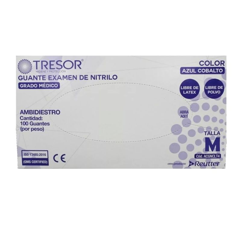 REUTTER - Guantes Nitrilo Cobalto Tresor - Talla M