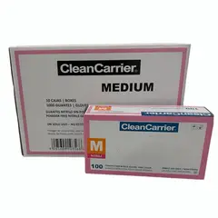 CLEANCARRIER - Pack 10 Cajas Guantes Nitrilo Rosado - Talla M