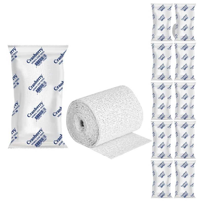 CRANBERRY - Pack 10 Vendas Con Yeso No Estéril Unidad - 270cm x 10cm