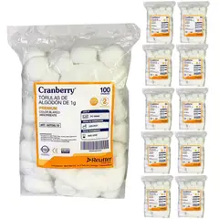 CRANBERRY - Pack Tórulas De Algodón 1 Gr 1000 Un