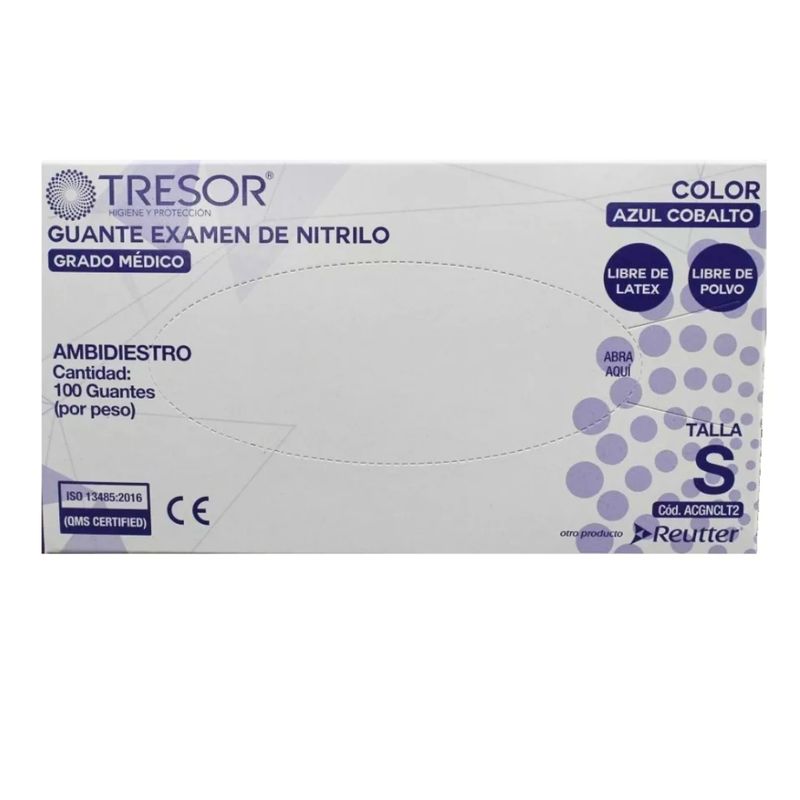 REUTTER - Guantes Nitrilo Cobalto Tresor - Talla S