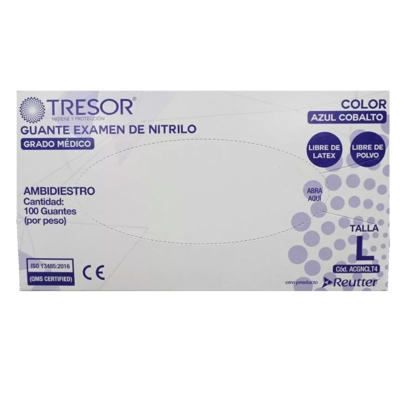 REUTTER - Guantes Nitrilo Cobalto Tresor - Talla L