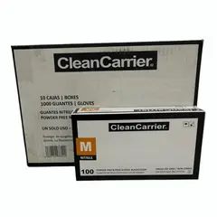 CLEANCARRIER - Pack 10 Cajas Guantes Nitrilo Negro - Talla M