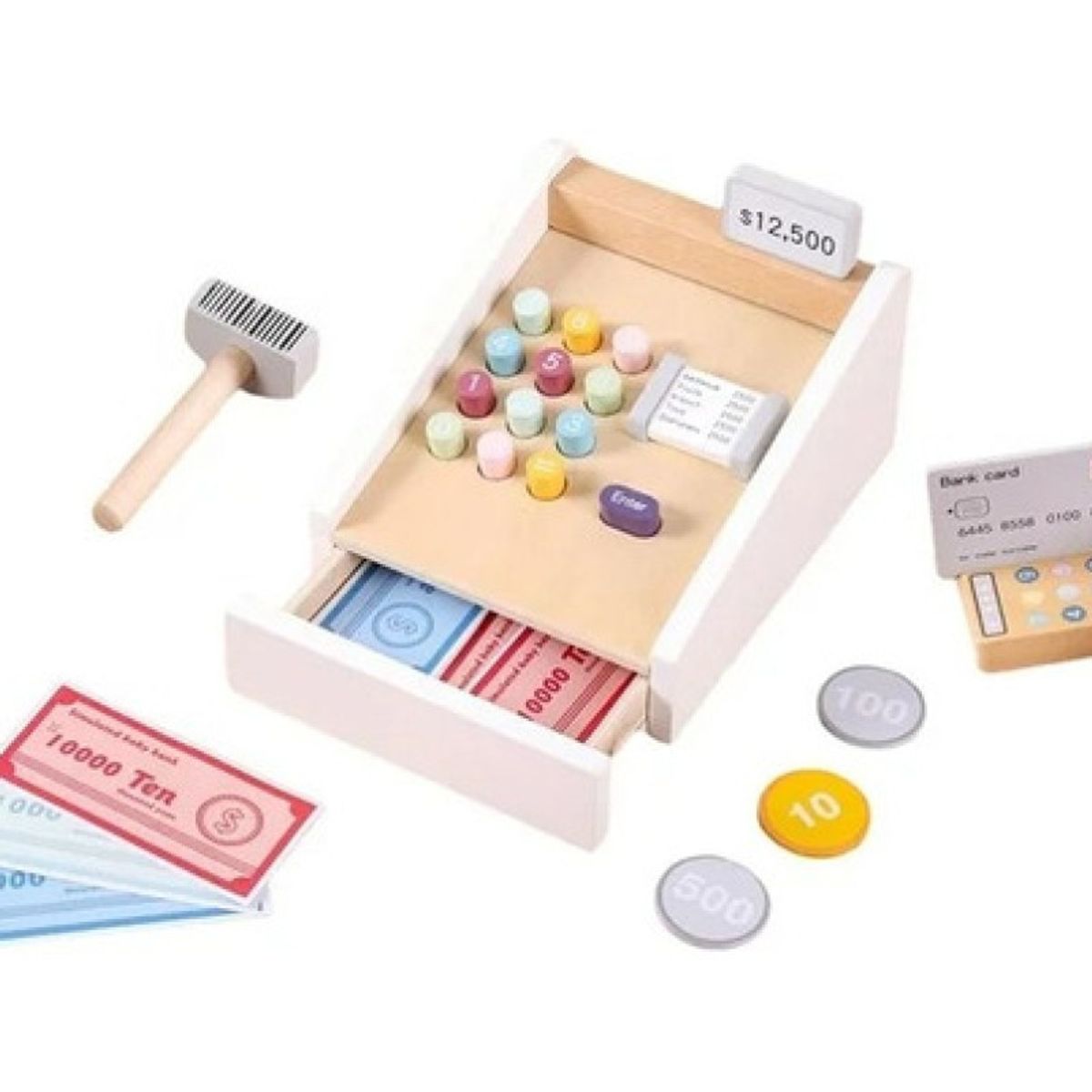 GENERICO - Caja Registradora De Madera Juguete De Madera Didactico