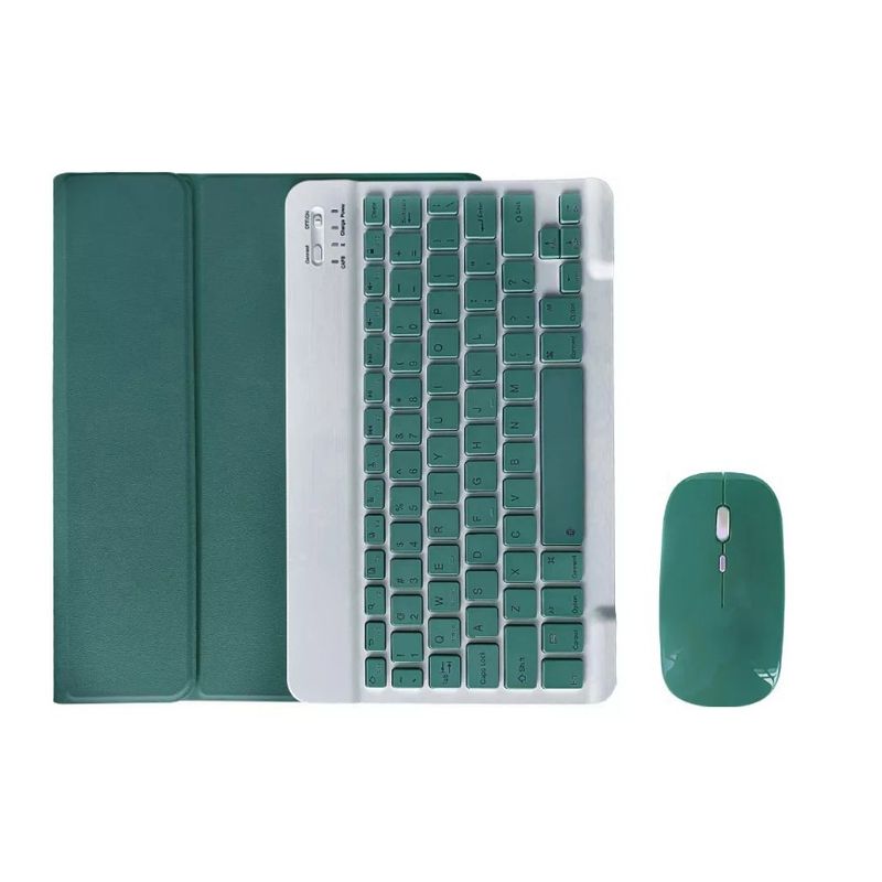 GENERICO - Funda Con Teclado Y Mouse Para iPad Pro 11 4ª 3ª 2ª Gen Verde Oscuro
