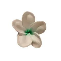 GENERICO - Flor Frangipanie blanco con verde Con Palito para cabello