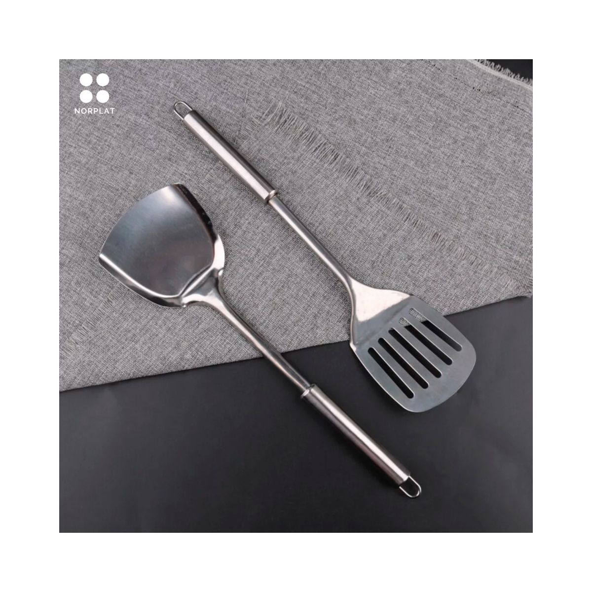 GENERICO - Set 6 Utensilios De Cocina Acero Inoxidable Premium - Cukin
