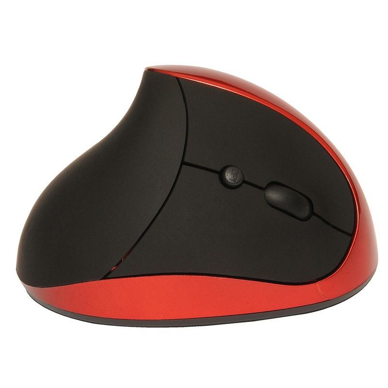 TECMASTER - Mouse Ergonómico Tecmaster Inalámbrico Recargable NegroRojo