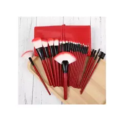 GENERICO - Set 32 Brochas De Maquillaje Profesional Rojo
