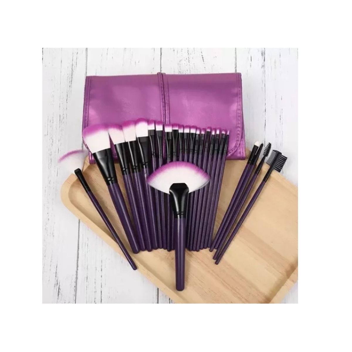 GENERICO - Set 32 Brochas De Maquillaje Profesional Violeta