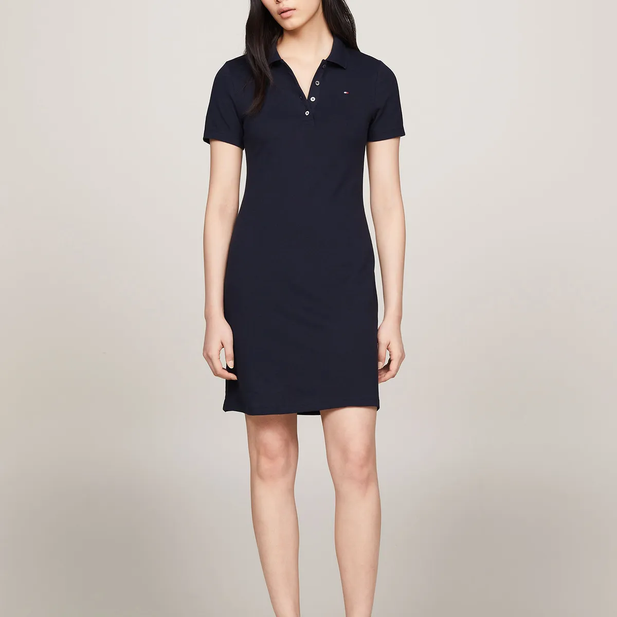 TOMMY HILFIGER - Vestido Polo Solid Slim Fit Azul Tommy Hilfiger