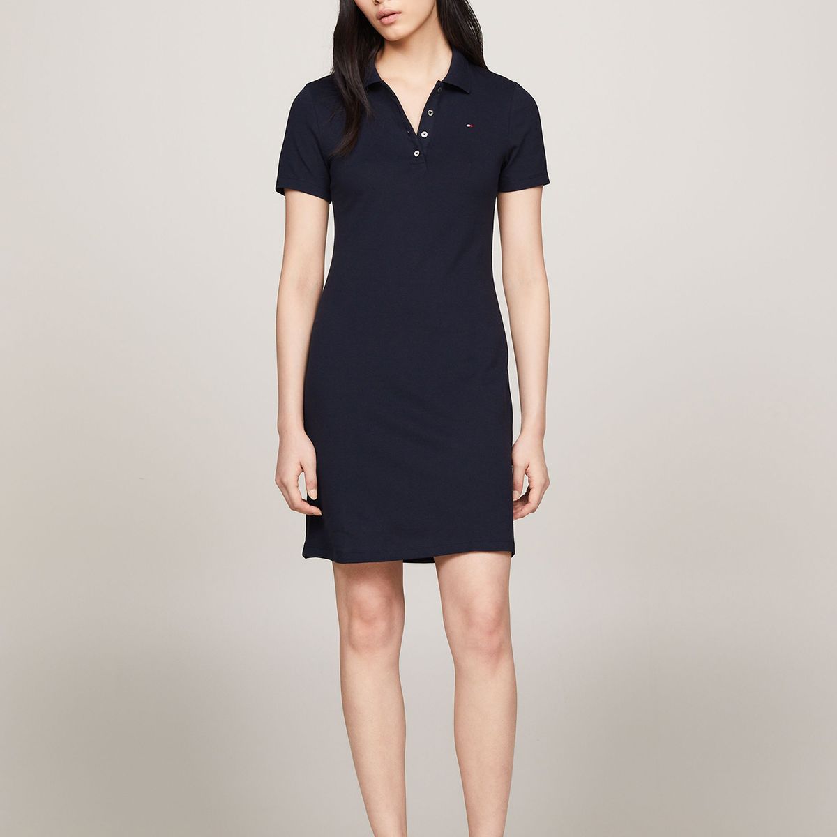 TOMMY HILFIGER - Vestido Polo Solid Slim Fit Azul Tommy Hilfiger