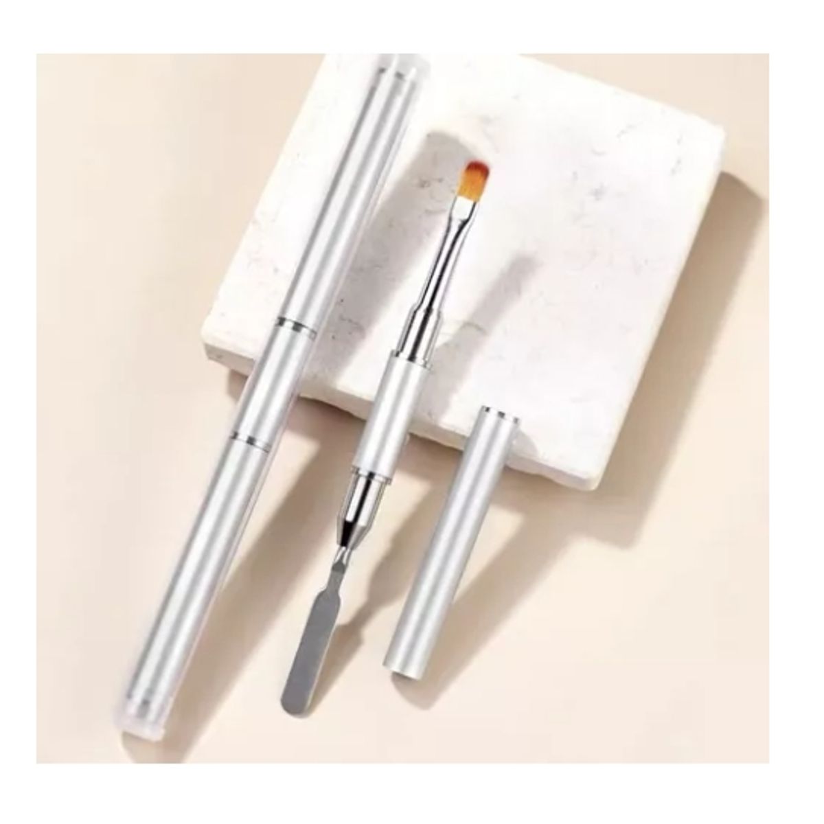 GENERICO - Pincel Para Polygel Con Espatula Plateado