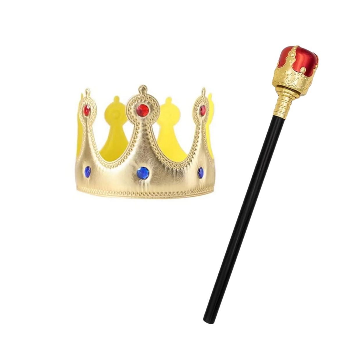 GENERICO - Set De Rey Corona + Cetro Disfraz Cosplay Niños