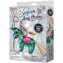 SEW STAR - Kit colgante para bolso de lentejuelas Unicornio verde
