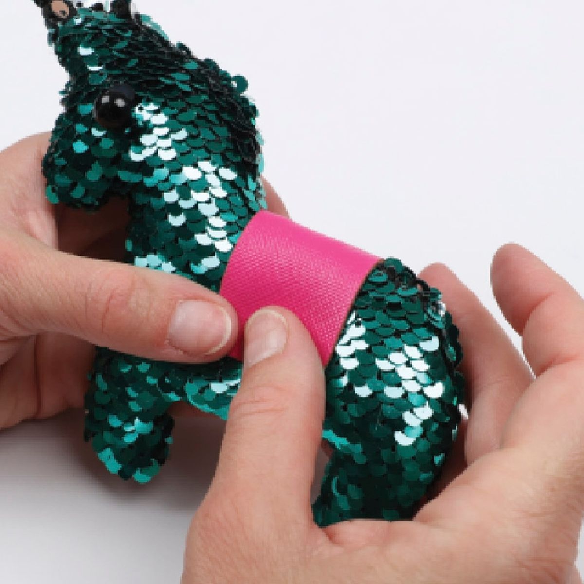 SEW STAR - Kit colgante para bolso de lentejuelas Unicornio verde