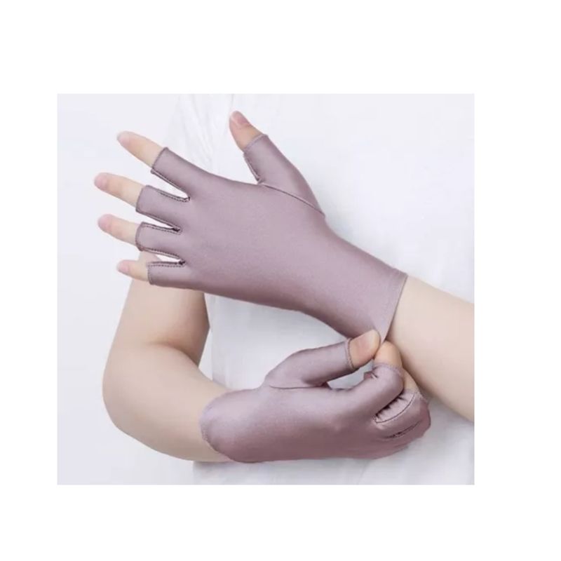 GENERICO - 1 Par De Guantes De Protección Uv Sin Dedos Para Manicure