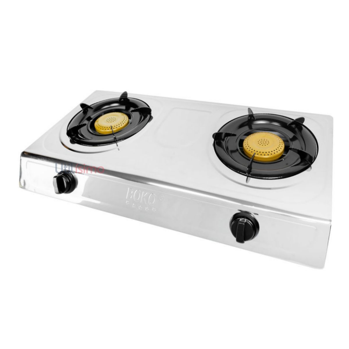 BOKO - Cocinilla Encimera A Gas 2 Platos Plateada