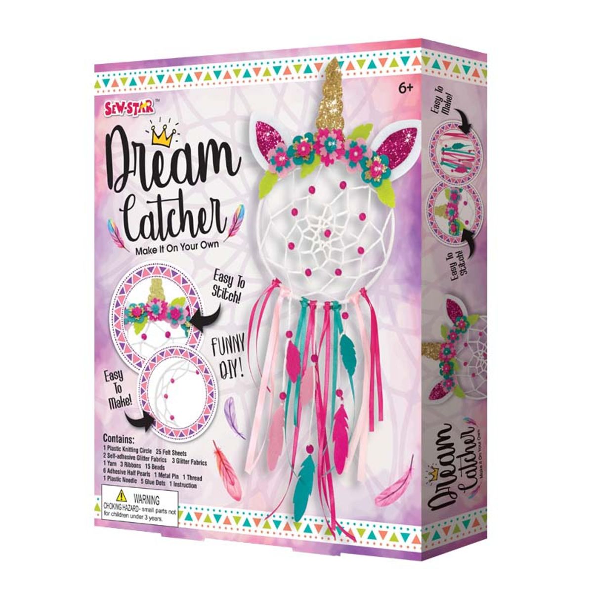 SEW STAR - Kit manualidades construye un atrapasueños Unicornio