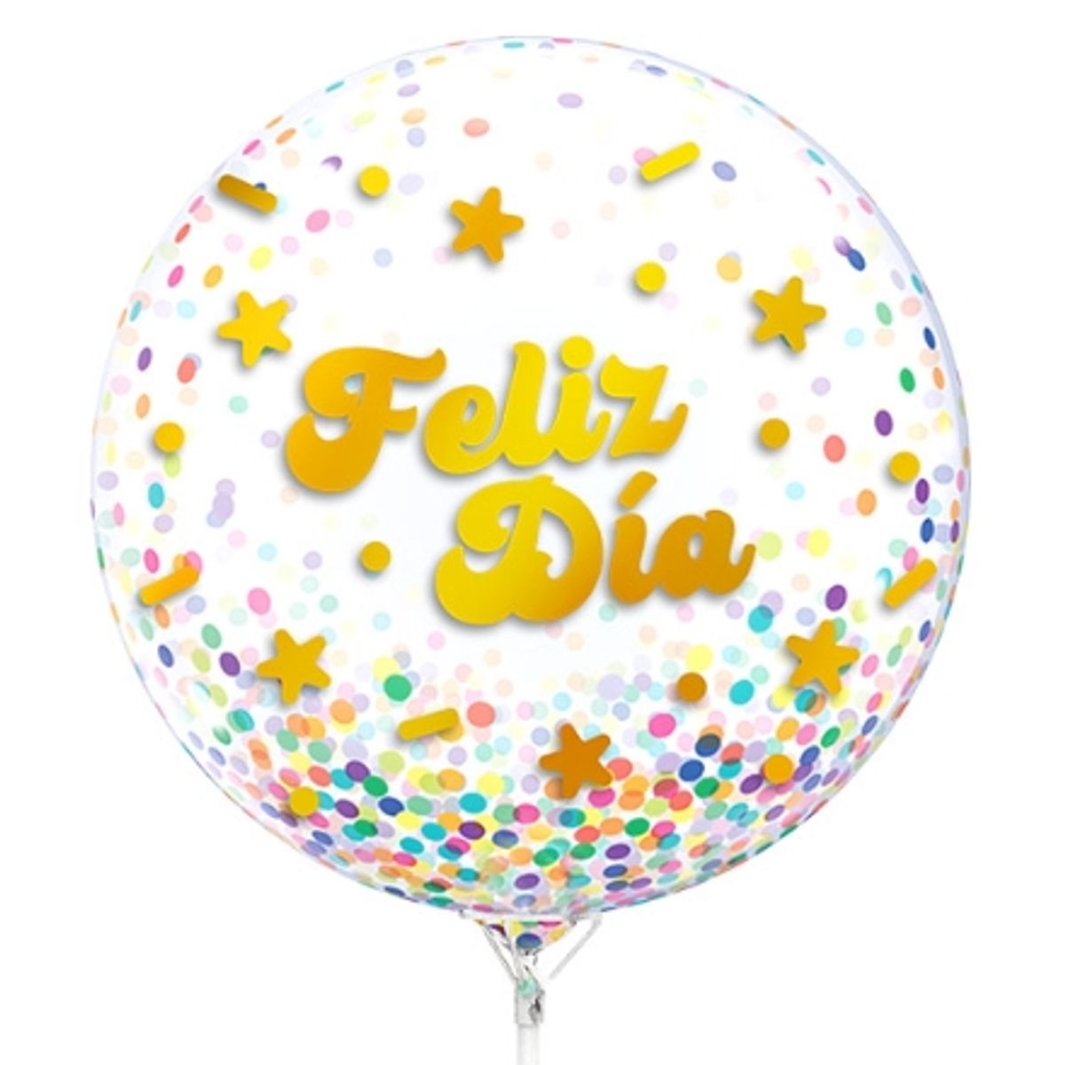 GENERICO - Globo Burbuja Confetti Feliz Dia X1 Uni
