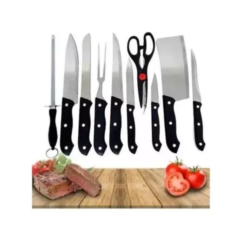 GENERICO - Juego De Cuchillos Cocinar Chef Cocina Tabla Incluid 10 Pza