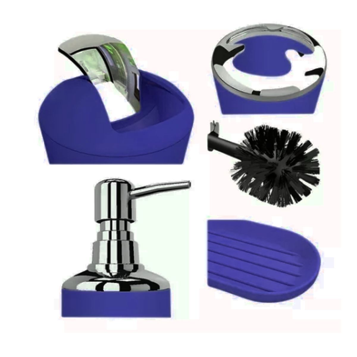 GENERICO - Set Accesorios Baño 6un Color azul