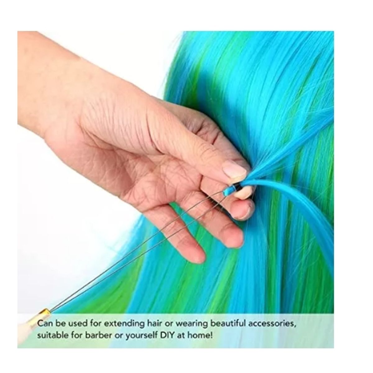 GENERICO - Kit 3 Extensiones De Pelo Microring+ Alicate Cafe