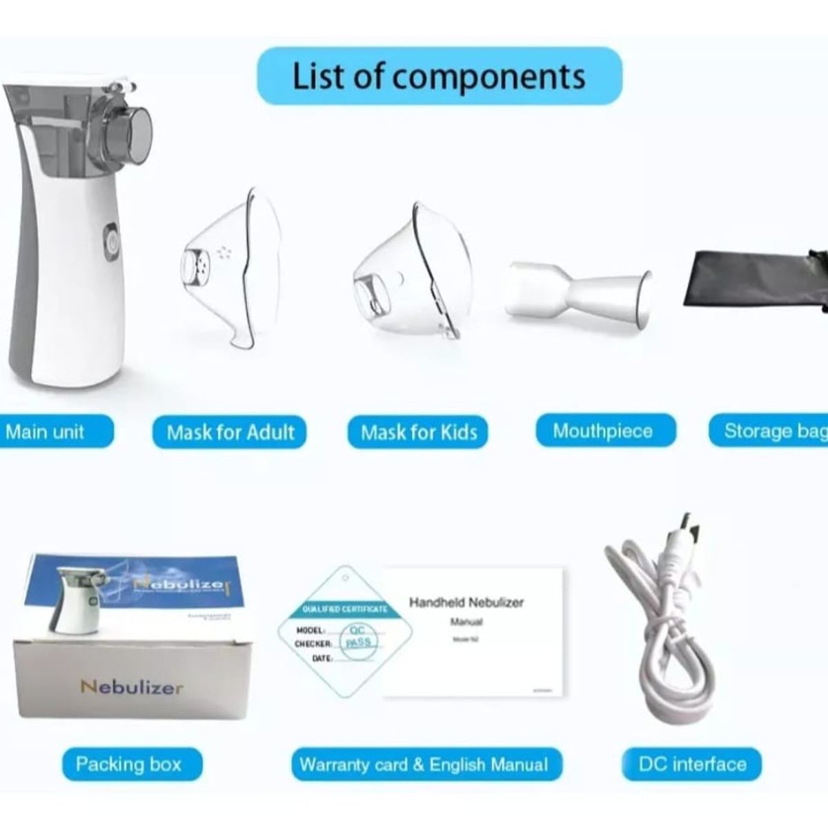 GENERICO - Nebulizador Portátil Inhalador Atomizador Niños Y Adultos