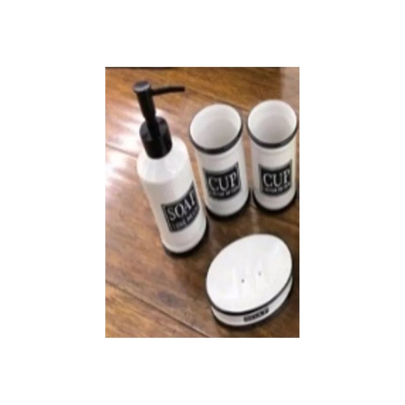 GENERICO - Set Juego De Baño Premium 4 Accesorios Cerámico