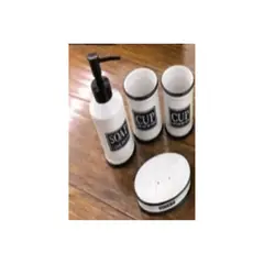 GENERICO - Set Juego De Baño Premium 4 Accesorios Cerámico