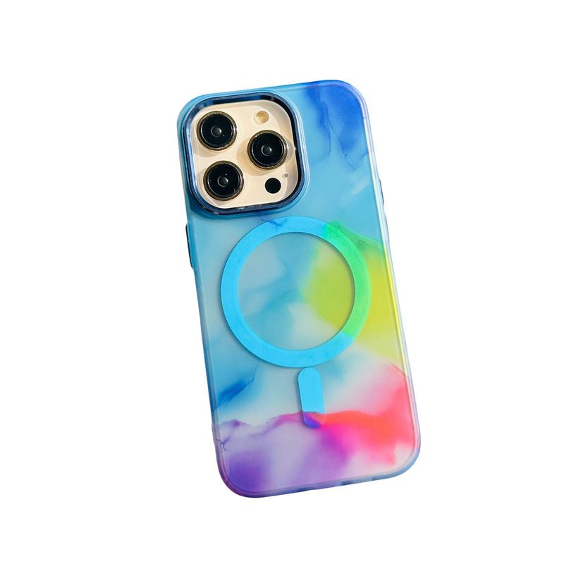 GENERICO - Carcasa para iPhone 15 Pro Acuarela - Azul
